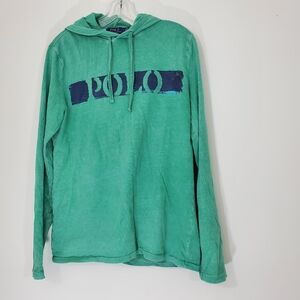 Polo Ralph Lauren 100% Cotton Green Pullover Hoodie, Size Small